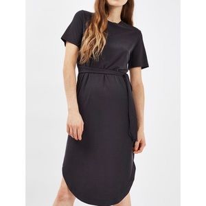 Topshop Ribbed Belted Midi Dress